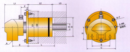 HMS15型旋轉(zhuǎn)接頭規(guī)格尺寸示意圖
